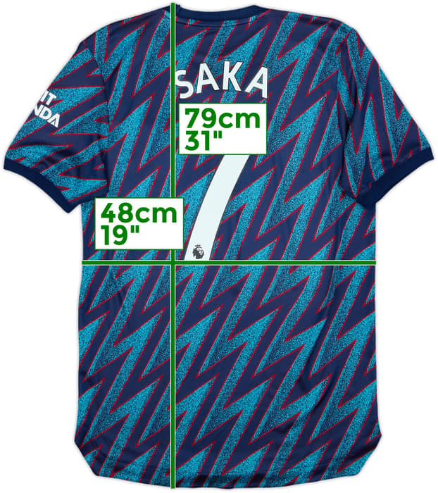 2021-22 Arsenal Authentic Third Shirt Saka #7 - 8/10 - (M)