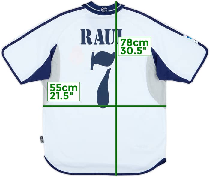2000-01 Real Madrid Home Shirt Raul #7 - 7/10 - (M)