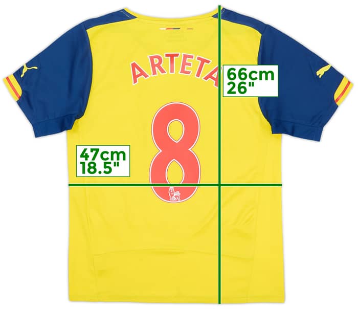 2014-15 Arsenal Away Shirt Arteta #8 - 6/10 - (S)