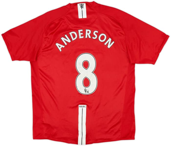 2007-09 Manchester United Home Shirt Anderson #8 - 5/10 - (L)