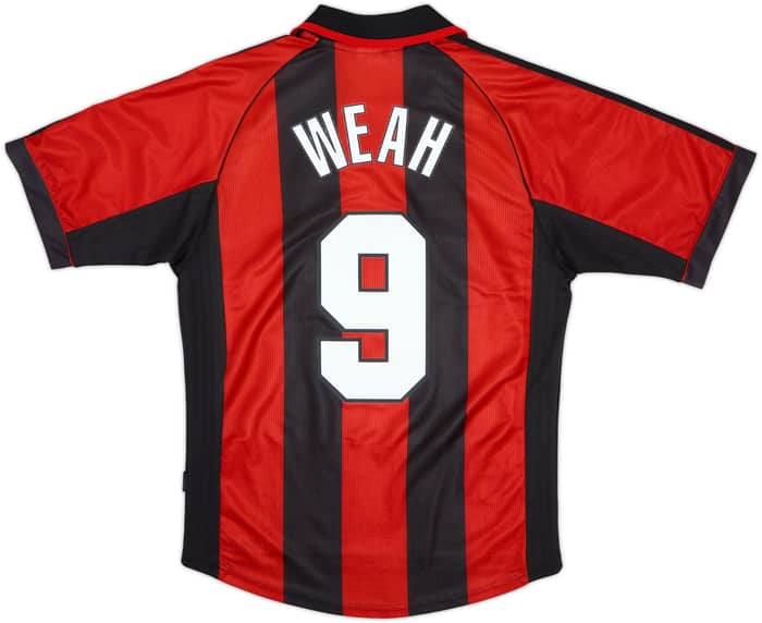 1998-00 AC Milan Home Shirt Weah #9 - 8/10 - (S)