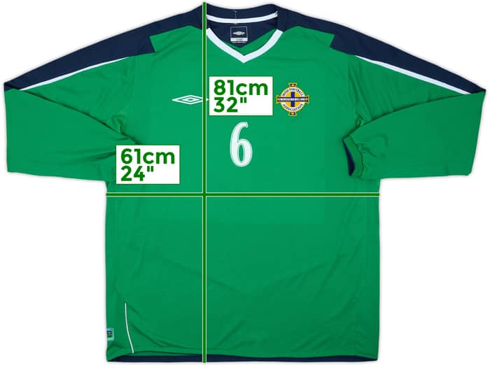 2004-05 Northern Ireland Match Issue Home L/S Shirt #6