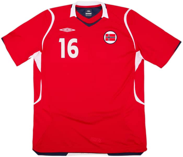 2008-10 Norway Match Issue Home Shirt #16