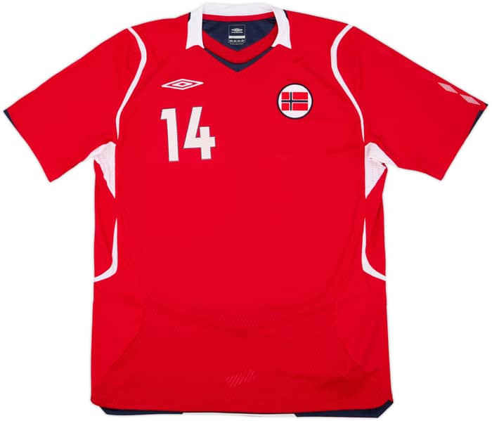 2008-10 Norway Match Issue Home Shirt #14