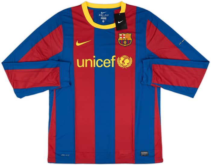 2010-11 Barcelona Player Issue Home L/S Shirt Messi #10 (XL)
