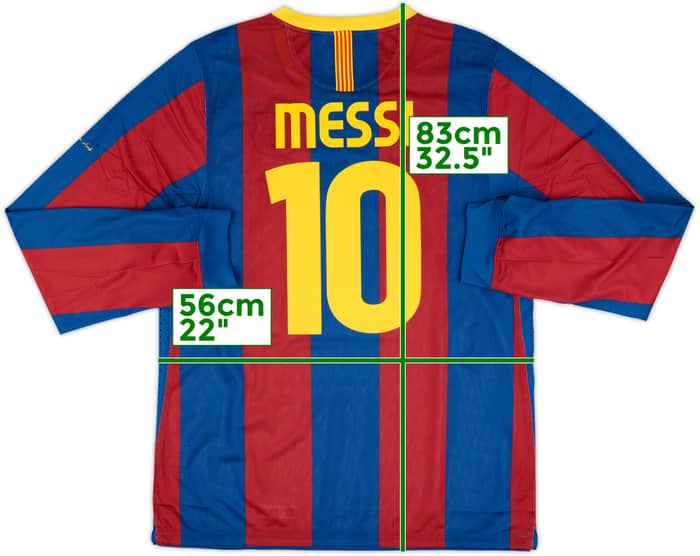 2010-11 Barcelona Player Issue Home L/S Shirt Messi #10 (XL)