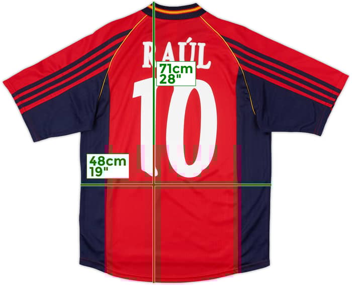 1998-99 Spain Home Shirt Raul #10 - 8/10 - (M)