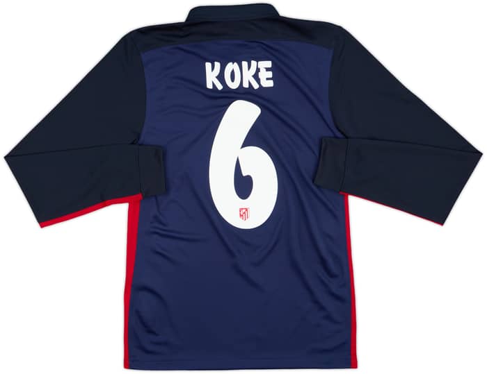 2015-16 Atletico Madrid Player Issue Away L/S Shirt Koke #6 (XS)