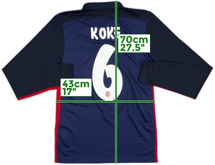 2015-16 Atletico Madrid Player Issue Away L/S Shirt Koke #6 (XS)