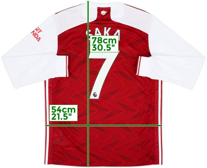 2020-21 Arsenal Home L/S Shirt Saka #7 - 10/10 - (L)