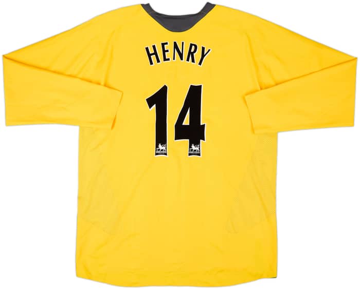 2006-07 Arsenal Player Issue Away L/S Shirt Henry #14 (XXL)