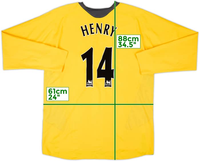 2006-07 Arsenal Player Issue Away L/S Shirt Henry #14 (XXL)