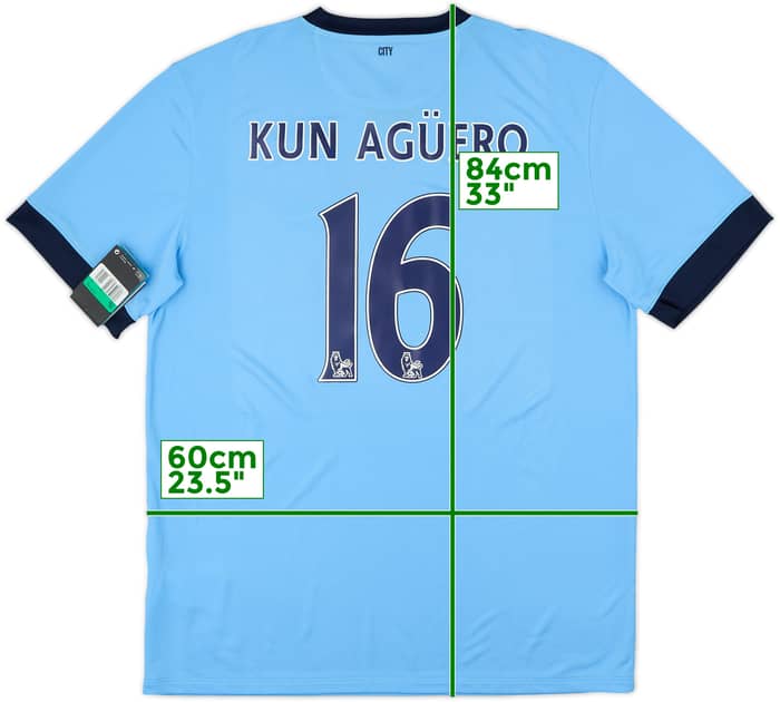 2014-15 Manchester City Home Shirt Kun Aguero #16 (XL)