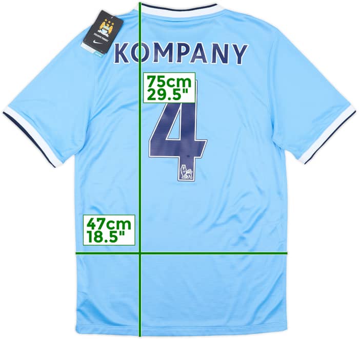 2013-14 Manchester City Home Shirt Kompany #4 (S)