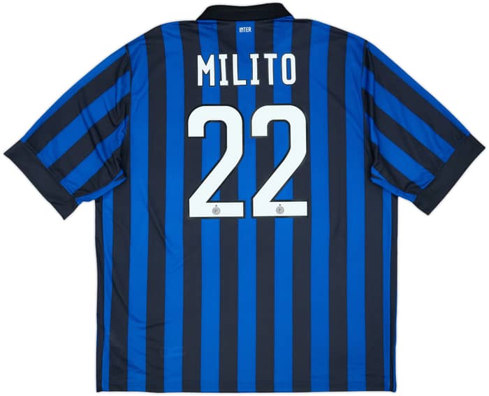 2011-12 Inter Milan Home Shirt Milito #22 (XXL)