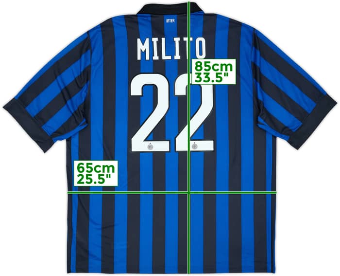 2011-12 Inter Milan Home Shirt Milito #22 (XXL)