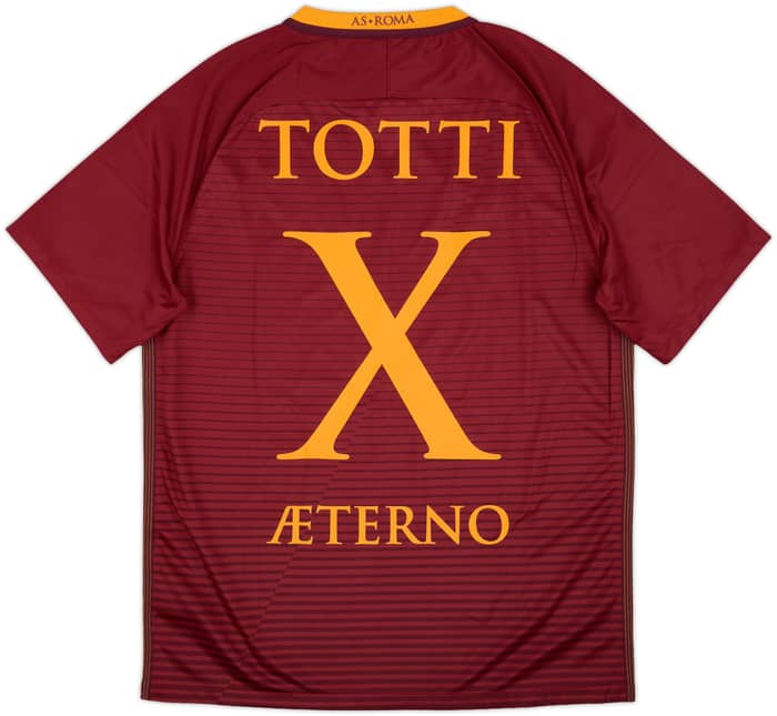 2016-17 Roma Home Shirt Aeterno X - Totti (L)