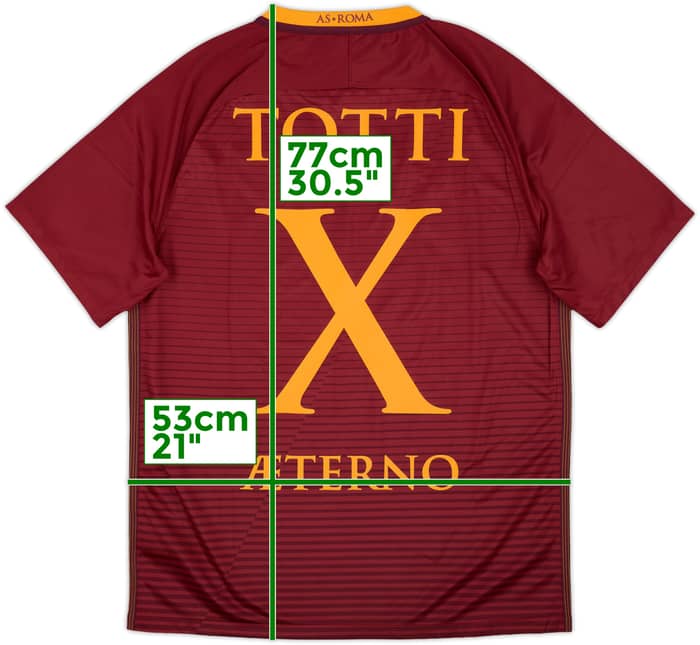 2016-17 Roma Home Shirt Aeterno X - Totti (L)