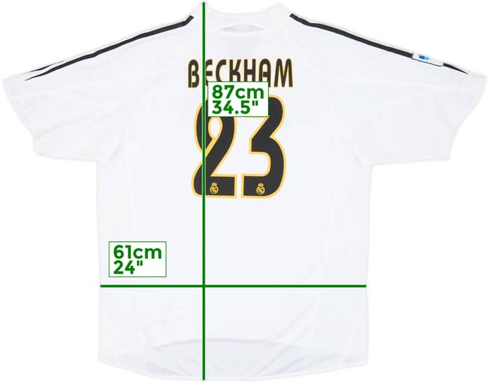 2004-05 Real Madrid Home Shirt Beckham #23 (XL)