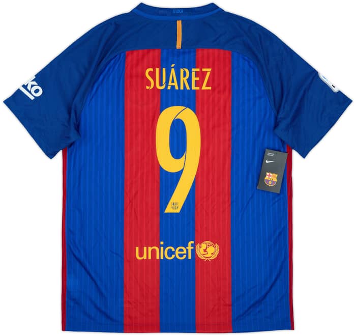 2016-17 Barcelona Home Shirt Suarez #9 (L)