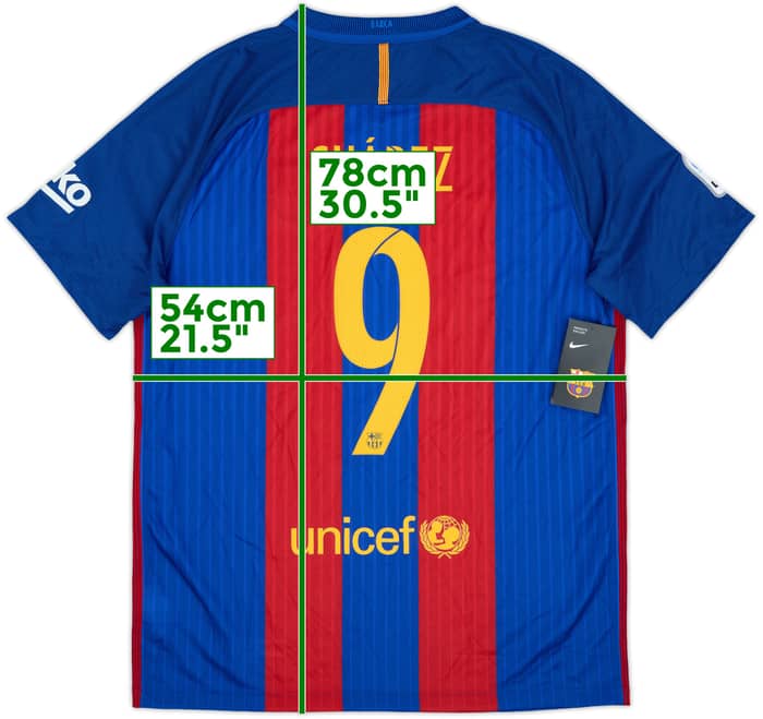 2016-17 Barcelona Home Shirt Suarez #9 (L)