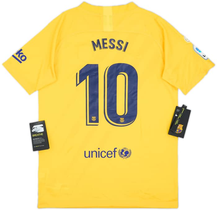 2019-20 Barcelona 'Senyera' Fourth Shirt Messi #10 (XL.Boys)