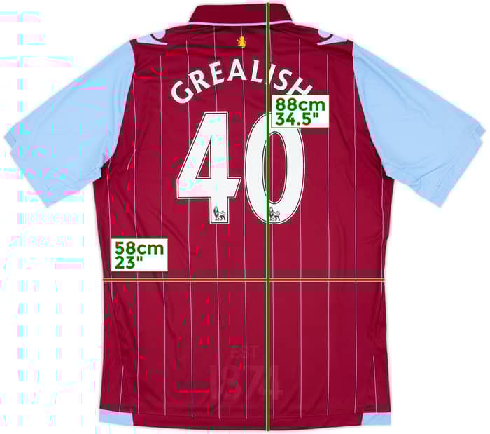 2014-15 Aston Villa Home Shirt Grealish #40 - 10/10 - (XXL)