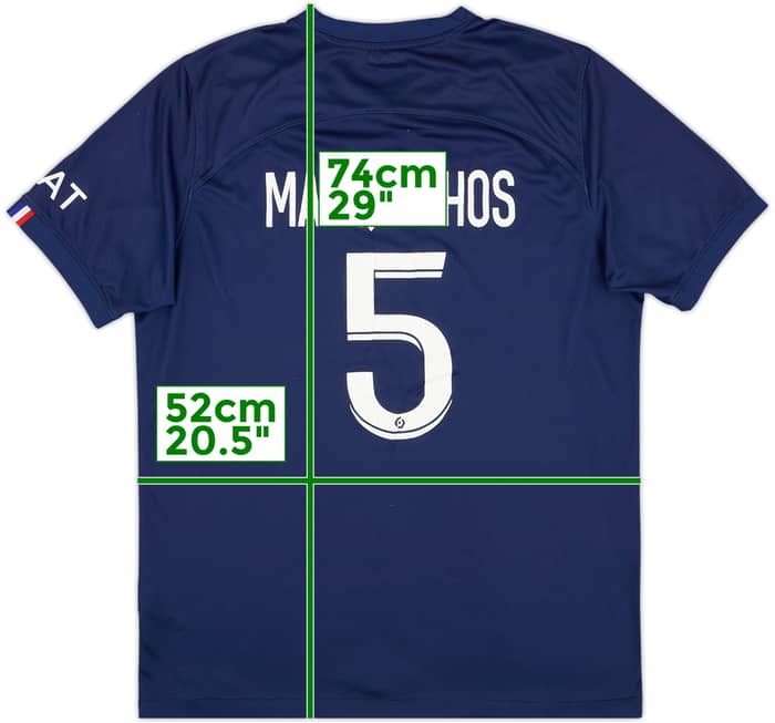 2022-23 Paris Saint-Germain Home Shirt Marquinhos #5 - 7/10 - (L)