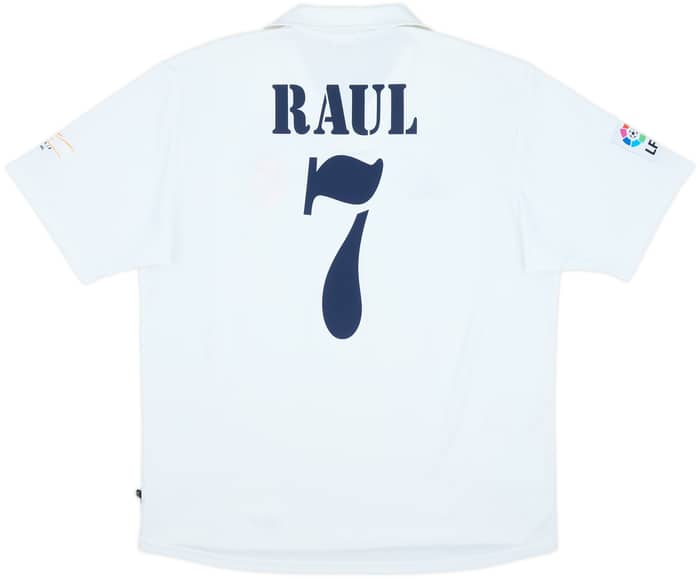 2001 Real Madrid Home Shirt Raul #7 - 8/10 - (L)