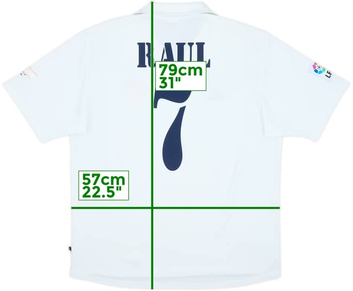 2001 Real Madrid Home Shirt Raul #7 - 8/10 - (L)