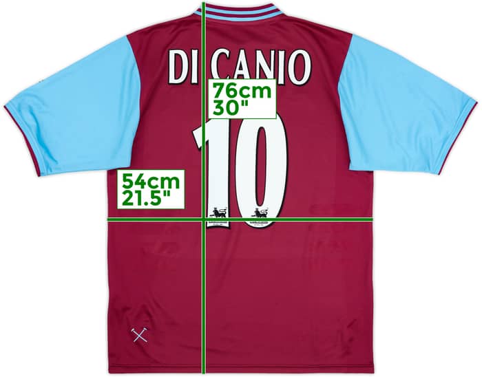 2001-03 West Ham Home Shirt Di Canio #10 - 7/10 - (L)