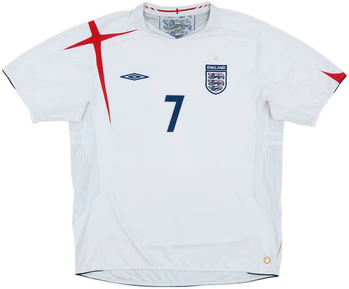2005-07 England Home Shirt Beckham #7 - 6/10 - (XL)