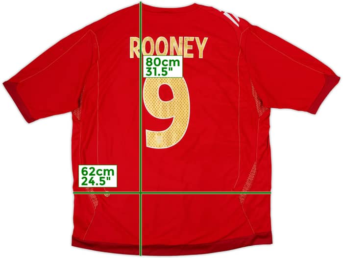 2006-08 England Away Shirt Rooney #9 - 6/10 - (XXL)