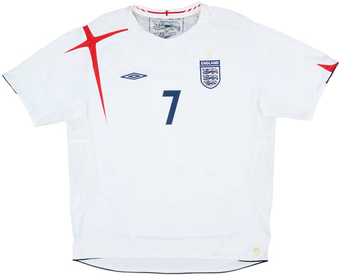 2005-07 England Home Shirt Beckham #7 - 6/10 - (XXL)