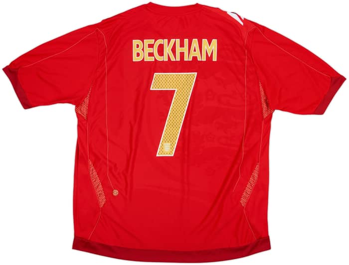 2006-08 England Away Shirt Beckham #7 - 8/10 - (XXL)