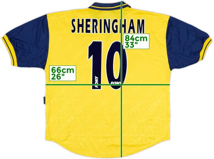 1995-97 Tottenham Third Shirt Sheringham #10 - 10/10 - (XL)