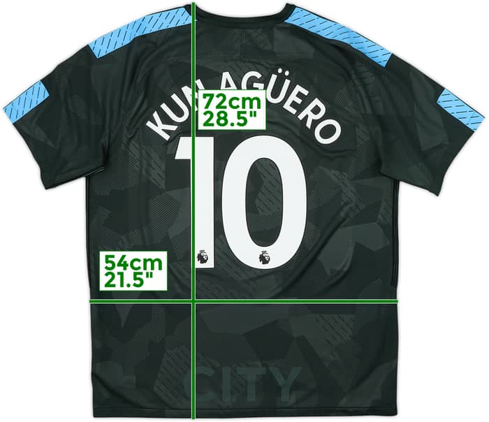 2017-18 Manchester City Third Shirt Kun Aguero #10 - 9/10 - (L)