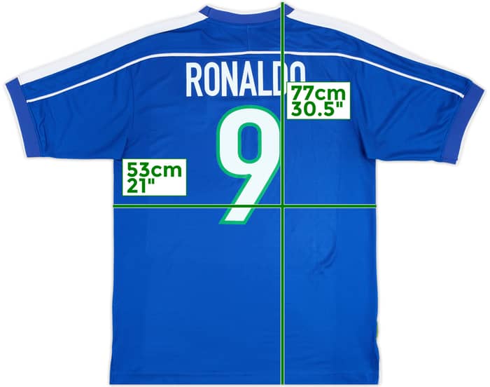 1998-00 Brazil Away Shirt Ronaldo #9 - 8/10 - (L)