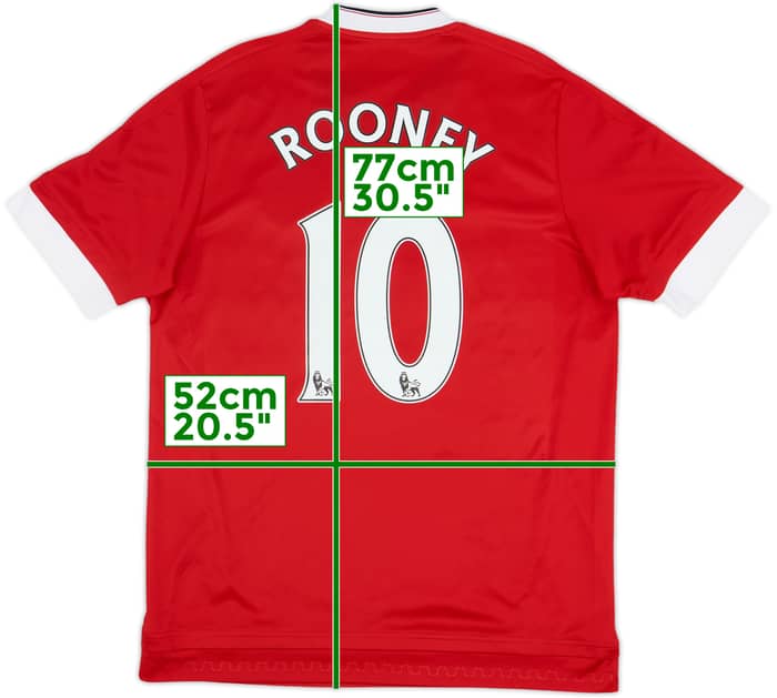 2015-16 Manchester United Home Shirt Rooney #10 - 6/10 - (L)