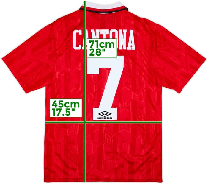 1992-94 Manchester United Home Shirt Cantona #7 - 6/10 - (S)