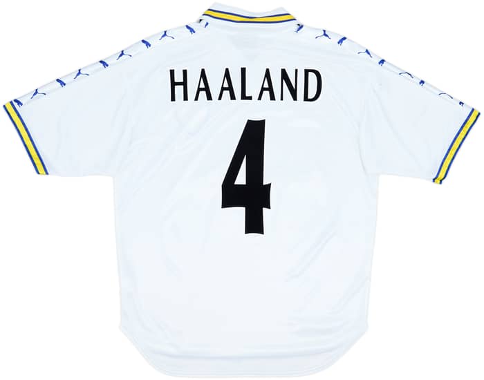 1998-00 Leeds United Home Shirt Haaland #4 - 8/10 - (M)