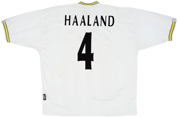 1996-98 Leeds United Home Shirt Haaland #4 - 7/10 - (XL)