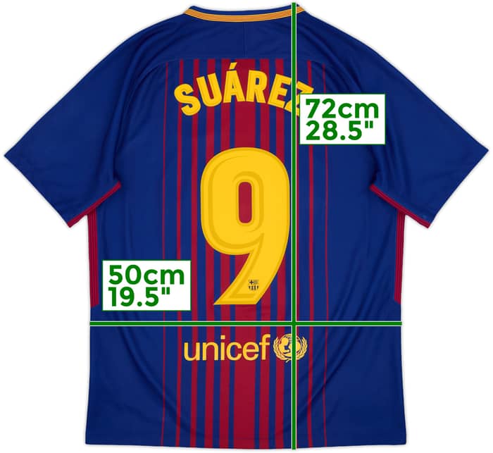 2017-18 Barcelona Home Shirt Suarez #9 - 10/10 - (M)