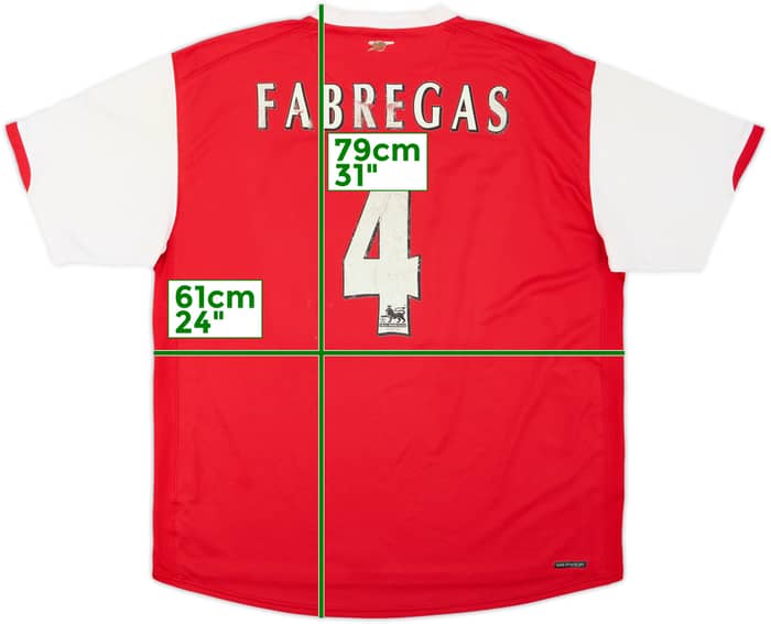 2006-08 Arsenal Home Shirt Fabregas #4 - 4/10 - (XXL)