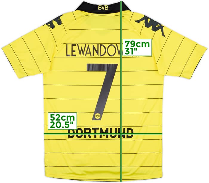 2010-11 Borussia Dortmund Home Shirt Lewandowski #7 - 10/10 - (M)