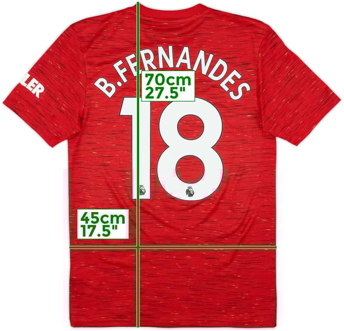 2020-21 Manchester United Home Shirt B.Fernandes #18 - 10/10 - (S)
