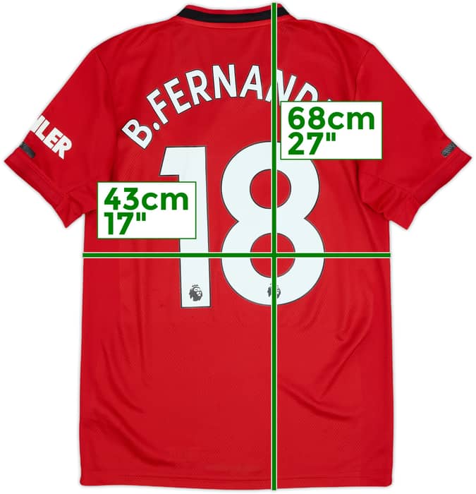 2019-20 Manchester United Home Shirt B.Fernandes #18 - 6/10 - (XS)