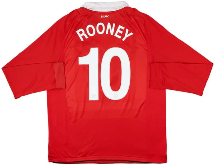 2010-11 Manchester United Home L/S Shirt Rooney #10 - 5/10 - (XL)
