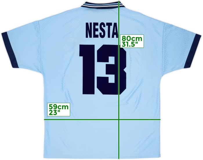 1995-96 Lazio Home Shirt Nesta #13 - 7/10 - (XL)