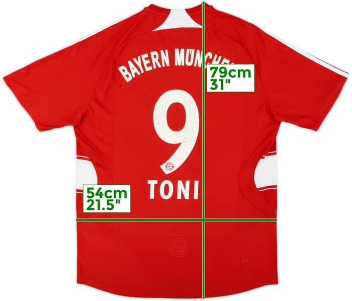 2007-08 Bayern Munich Home Shirt Toni #9 - 5/10 - (L)